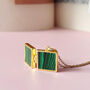 Personalised Malachite Locket Necklace, thumbnail 3 of 12