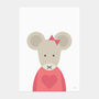 Pink Heart Mouse Postcard, thumbnail 1 of 1