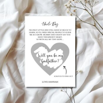 Godfather Scratch Off Proposal Card, Godparents Proposal, Surprise Scratch Reveal, 2 of 3