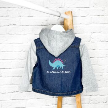 Kids Personalised Dinosaur Denim Jacket, 2 of 6