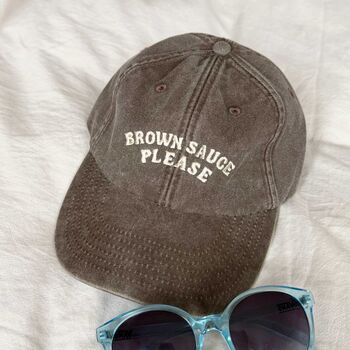 Brown Sauce Please Embroidered Slogan Cap, 2 of 4