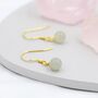 Natural Jade Hook Earrings In Sterling Silver, thumbnail 6 of 12