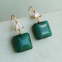 Jade Green Vintage Glass Earrings, thumbnail 3 of 7