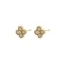 Crystal Clover Earring In Clear And Gold, thumbnail 1 of 2
