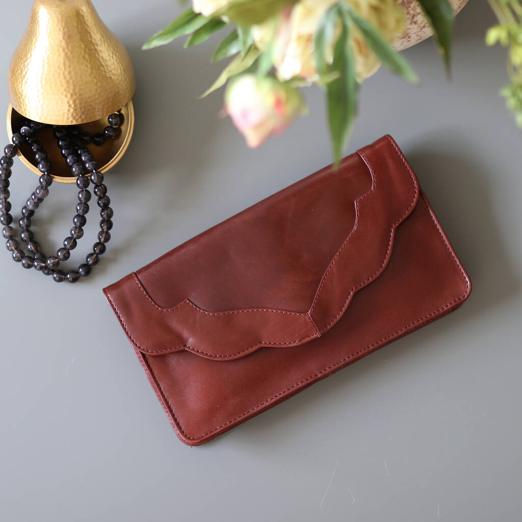 black and tan clutch bag