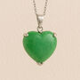 Personalised Sterling Silver Jade Heart Necklace, thumbnail 1 of 12