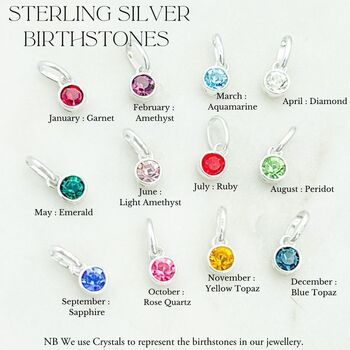 Sterling Silver Large Initial And Birthstone Necklace, 3 of 5