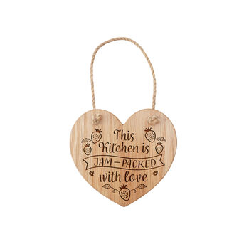 Oak Hanging Heart 'This Kitchen Is Jam Packed…' | Wall Sign | Perfect Gift | Home Decor, 2 of 2
