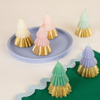 Rainbow And Gold Christmas Tree Candles X Six, 3 of 3