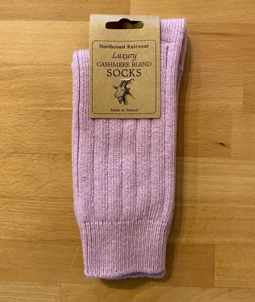 Ladies Cashmere Blend Socks Lilac, 1 of 4