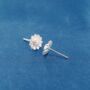 Sterling Silver Floral Burst Stud Earrings, thumbnail 5 of 7