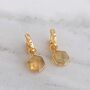 The Hexagon Citrine Gold Plated Gemstone Earrings, thumbnail 4 of 6