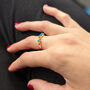 Gold Vermeil Ring With Minimalist Aquamarine Gemstones, thumbnail 3 of 6