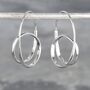 Double Loop Gold Plated Silver Hoop Earrings, thumbnail 6 of 7