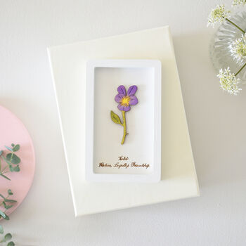 February Birth Flower Miniature Violet Wall Art Gift, 2 of 12