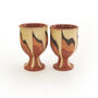 Set Of Five Colourful Ceramic Wine Goblets, thumbnail 4 of 10