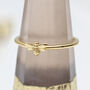 18ct Gold Plated Tiny Bee Stacker Ring, thumbnail 2 of 4