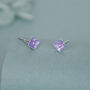Sterling Silver Purple Hydrangea Enamel Stud Earrings, thumbnail 3 of 12