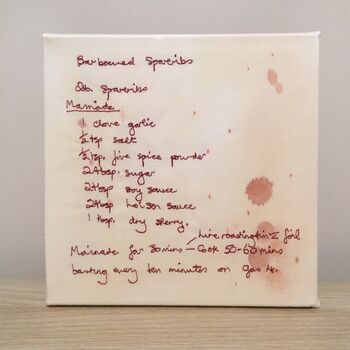 Personalised Embroidered Recipe Canvas Artwork, 8 of 12