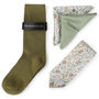 Mens Luxury Green Floral Tie Gift Box Set, thumbnail 2 of 4