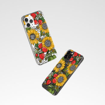 Sunflower Bees Strawberry Phone Case For iPhone, 10 of 11