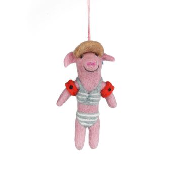 Handmade Felt Babette The Beach Pig, 2 of 3