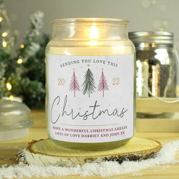 Personalised Sending You Love Christmas Jar Candle, 3 of 5