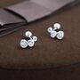 Sterling Silver Extra Tiny Cz Trio Screw Back Earrings, thumbnail 1 of 12