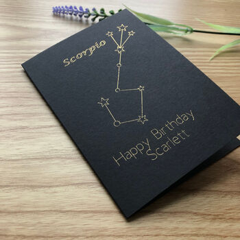 Personalised Constellation Star Sign Birthday Card, 10 of 12