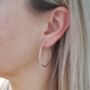 Mixed Texture Silver Hoop Earrings, thumbnail 3 of 6