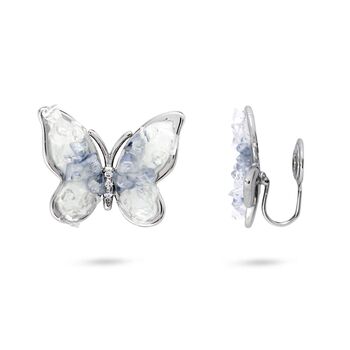 Blue Crystal Butterfly Clip On Earrings, 2 of 2