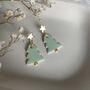 Mint Green Ceramic Christmas Tree Earrings, thumbnail 3 of 6