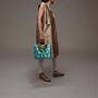 Turquoise Silk Satin Handbag, thumbnail 2 of 3