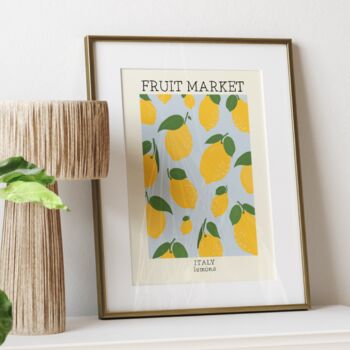 Lemon Wall Art Fruit Market Print, 3 of 4