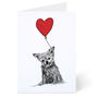 Dog With Heart Balloon Greeting Card, thumbnail 2 of 6