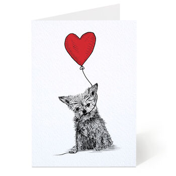 Dog With Heart Balloon Greeting Card, 2 of 6