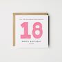 Personalised 18th Birthday Card *Age/Colour Options, thumbnail 1 of 4