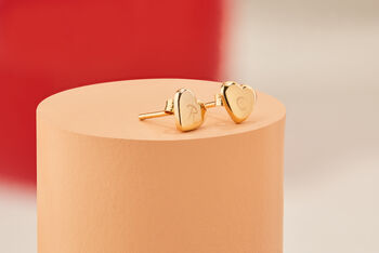 Personalised Heart Stud Earrings, 3 of 4