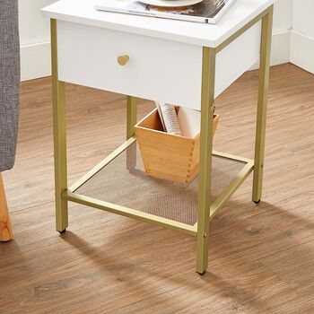 Bedside Table Sofa Side Table Nightstand With Drawer, 9 of 9