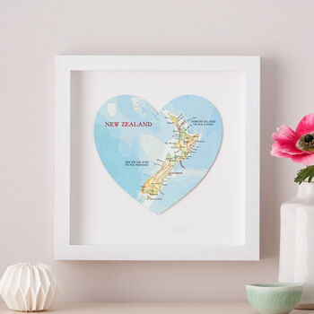 Personalised Location New Zealand Map Heart Print, 2 of 4