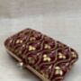 Deep Maroon Velvet Embroidered Handcrafted Clutch Bag, thumbnail 6 of 8