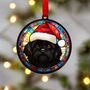 Shih Tzu Black In Santa Hat Suncatcher Decoration, thumbnail 6 of 6