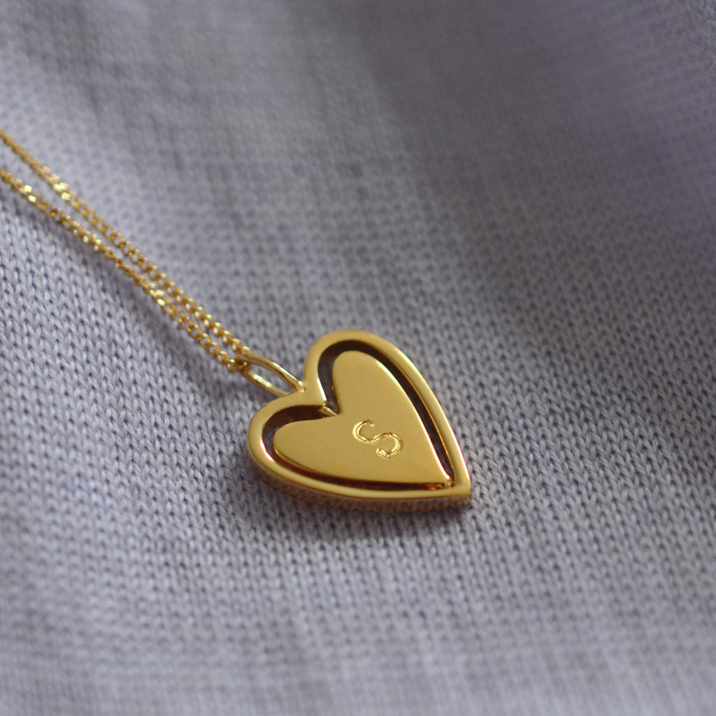 Personalised Spinning Love Heart Necklace By Buff Jewellery ...