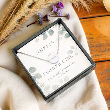Personalised Botanical Sentiment Silver Tone Necklace, 3 of 5