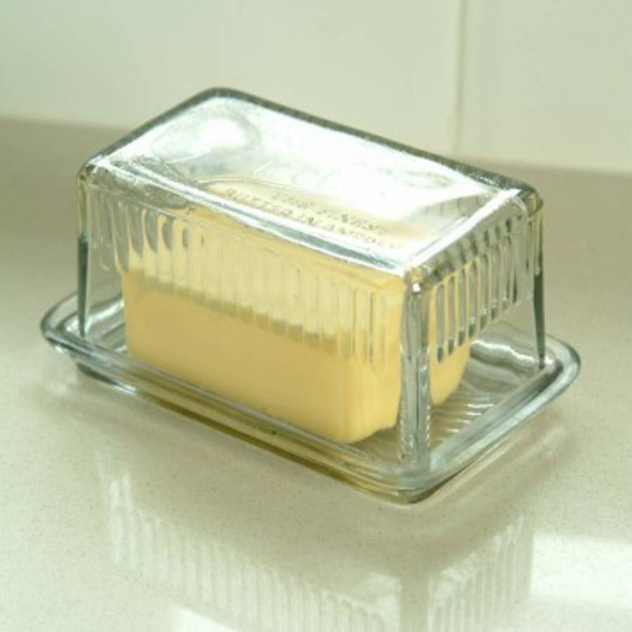 Vintage Style Glass Butter Dish By Garden Selections