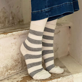 Womens Striped Alpaca Socks, 6 of 6