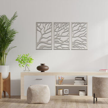 Abstract Tree Branches Triptych: Metal Wall Art Panels, 5 of 11