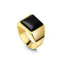 Black Onyx Square Signet Ring 18 K Gold Plated Solid Silver, thumbnail 4 of 4