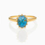 Copper Turquoise Oval Cut Gold Ring, thumbnail 3 of 10