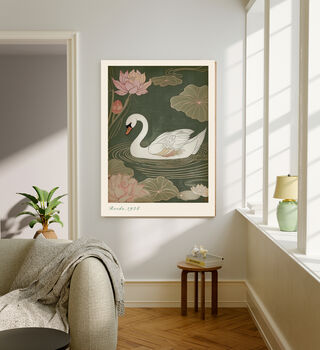 Japanese Swan Wildlife Art Print, 4 of 4